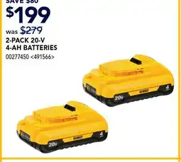 RONA 2-PACK 20-VOLT 4-AH BATTERIES offer
