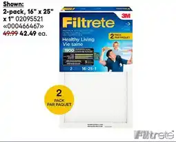 RONA Multi-pack air filters 2-pack, 16 x 25 x 1 offer
