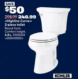 RONA Kohler Highline Curve 2-piece toilet 4.8 L offer
