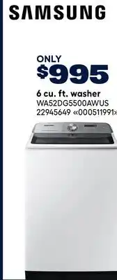 RONA SAMSUNG 6 cu. ft. washer offer