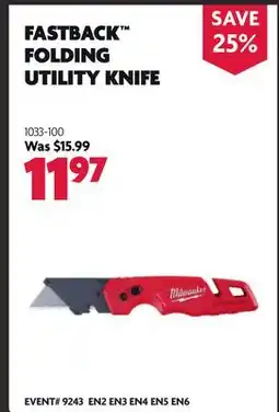 Home Hardware FASTBACK FOLDING UTILITY KNIFE offer