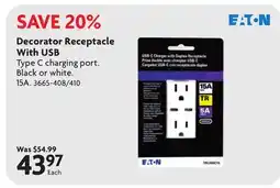 Home Hardware Decorator Receptacle With USB offer