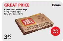 Home Hardware Paper Yard Waste Bags offer