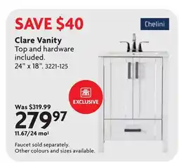 Home Hardware Clare Vanity offer