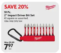 Home Hardware 10 Pc. 2 Impact Driver Bit Set offer