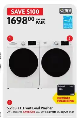 Home Hardware 5.2 Cu. Ft. Front Load Washer offer