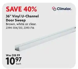 Home Hardware 36 Vinyl U-Channel Door Sweep offer