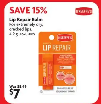 Home Hardware Lip Repair Balm offer