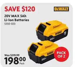 Home Hardware 20V MAX 5Ah Li-Ion Batteries offer