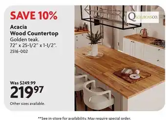 Home Hardware Acacia Wood Countertop offer