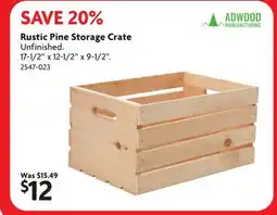 Home Hardware Rustic Pine Storage Crate offer