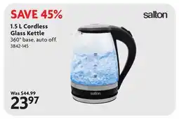 Home Hardware 1.5 L Cordless Glass Kettle offer