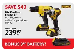 Home Hardware 20V Cordless Combo Kit offer