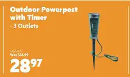 Home Hardware Outdoor Powerpost with Timer - 3 Outlets offer