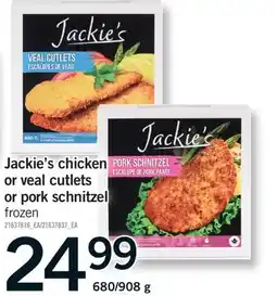 Fortinos JACKIE'S CHICKEN OR VEAL CUTLETS OR PORK SCHNITZEL, 680/908 G offer