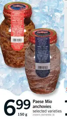 Fortinos PAESE MIO ANCHOVIES, 150G offer