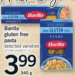 Fortinos BARILLA GLUTEN FREE PASTA, 340G offer