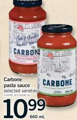 Fortinos CARBONE PASTA SAUCE, 660 mL offer