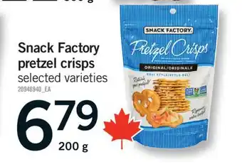 Fortinos SNACK FACTORY PRETZEL CRISPS offer