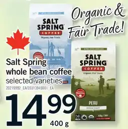 Fortinos SALT SPRING WHOLE BEAN COFFEE, 400 G offer