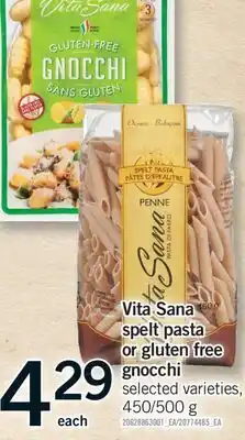 Fortinos VITA SANA SPELT PASTA OR GLUTEN FREE, 450/500 G offer