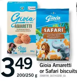 Fortinos GIOIA AMARETTI OR SAFARI BISCUITS, 200/250 G offer
