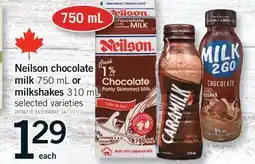 Fortinos NEILSON CHOCOLATE MILK, 750 ML OR MILKSHAKES, 310 ML offer