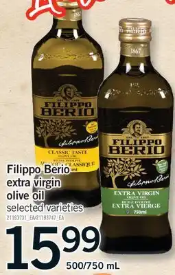 Fortinos FILIPPO BERIO EXTRA VIRGIN OLIVE OIL, 500/750 mL offer