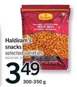 Fortinos HALDIRAM'S SNACKS, 300-350 G offer