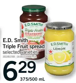 Fortinos E. D. SMITH TRIPLE FRUIT SPREAD, 375/500 ML offer