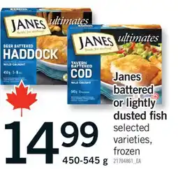 Fortinos JANES BATTERED OR LIGHTLY DUSTED FISH, 450-545 G offer