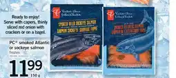 Fortinos PC SMOKED ATLANTIC OR SOCKEYE SALMON, 150G offer