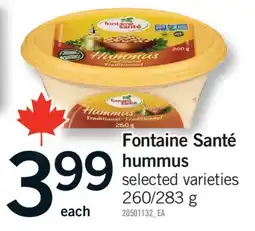 Fortinos FONTAINE SANTÉ HUMMUS, 260/283 G offer