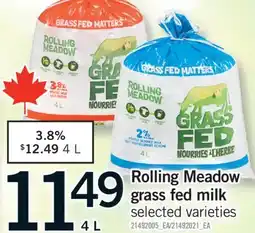 Fortinos ROLLING MEADOW GRASS FED MILK, 4 L offer