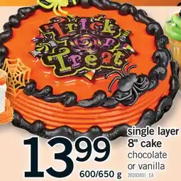 Fortinos SINGLE LAYER 8 CAKE, 600/650 g offer