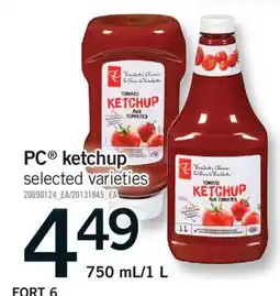 Fortinos PC KETCHUP, 750 ML/1 L offer