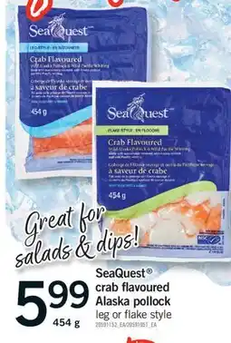 Fortinos SEAQUEST CRAB FLAVOURED ALASKA POLLOCK, 454 G offer