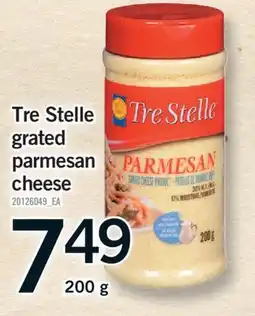Fortinos TRE STELLE GRATED PARMESAN CHEESE, 200 G offer
