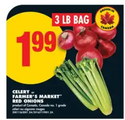 No Frills CELERY or FARMER'S MARKET RED ONIONS, 3 LB BAG offer