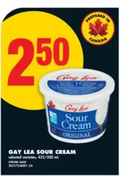 No Frills GAY LEA SOUR CREAM, 425/500 mL offer