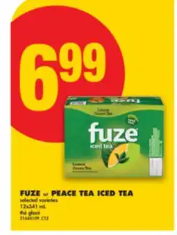 No Frills FUZE or PEACE TEA ICED TEA, 12x341 mL offer