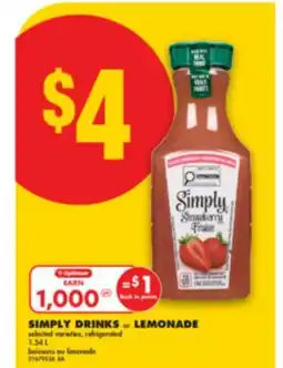 No Frills SIMPLY DRINKS or LEMONADE, 1.54 L offer