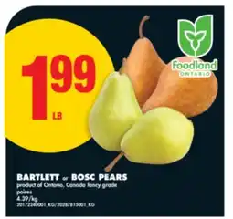 No Frills BARTLETT OR BOSC PEARS offer