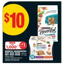 No Frills BENEFUL INCREDIBITES WET DOG FOOD 12X85 G OR DRY DOG FOOD 1.6/1.8 KG offer