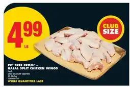 No Frills PC FREE FROM or HALAL SPLIT CHICKEN WINGS offer
