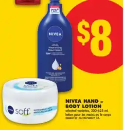 No Frills NIVEA HAND OR BODY LOTION, 200-625ML offer