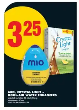 No Frills MIO, CRYSTAL LIGHT OR KOOL-AID WATER ENHANCERS, 48 ML/24-56 G offer