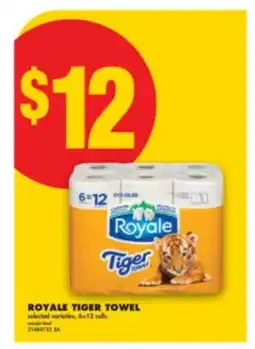 No Frills ROYALE TIGER TOWEL, 6 = 12 ROLLS offer