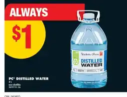No Frills PC DISTILLED WATER, 4 L offer
