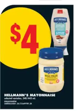 No Frills HELLMANN'S MAYONNAISE, 340/445 mL offer